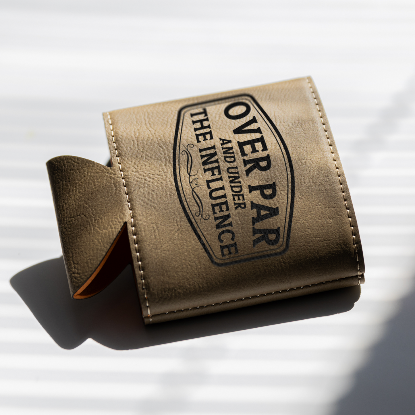 Golf Can Cooler Leatherette Funny Golf Gift Golfing Koozie