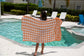 Personalized Swim Towel for Kids Cotton Pool Towel Personalized with Name Gingham Print Beach Towel Summer Birthday Present Pool Party Gift