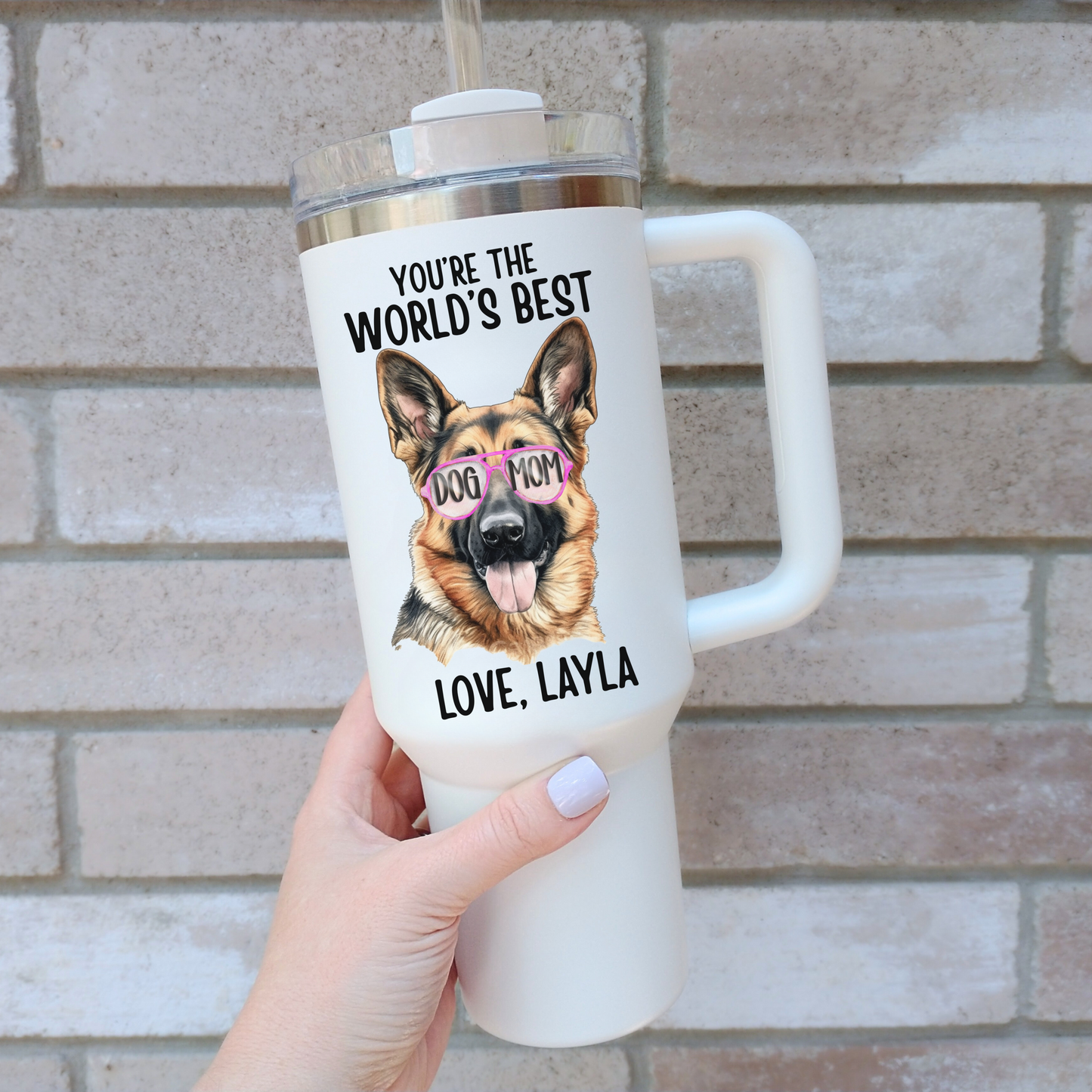 Dog Mom Tumbler Personalized with Name