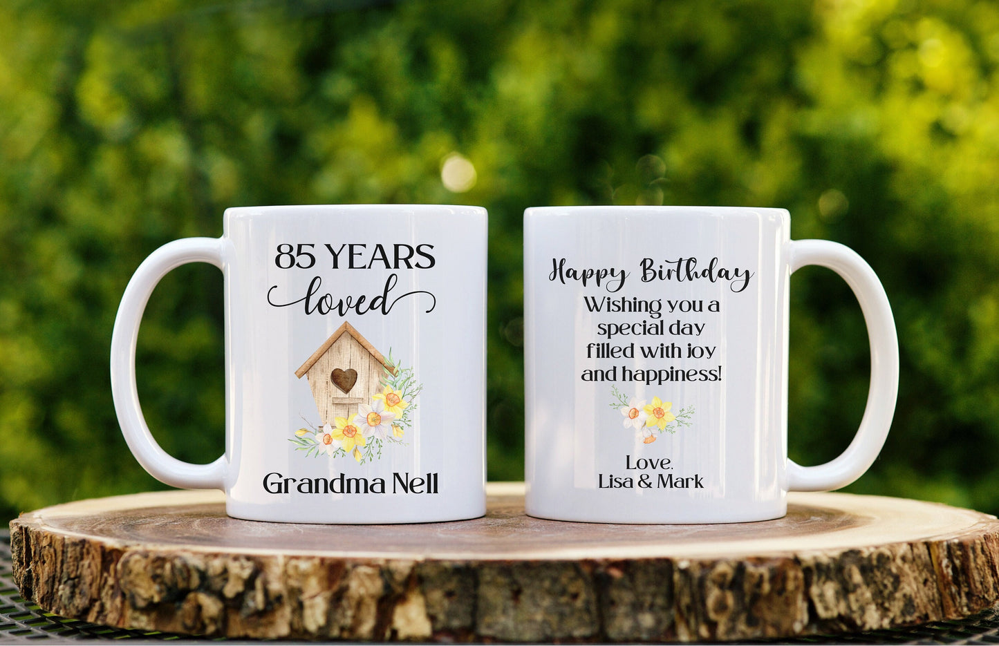 Personalized Coffee Mug with Floral Design Birthday Gift for Her