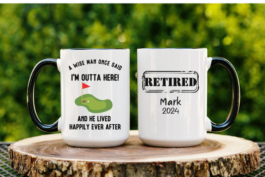 Personalized Retirement Gift for Men Golfing Retirement Mug