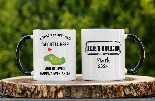 Personalized Retirement Gift for Men Golfing Retirement Mug