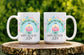 Rainbow Coffee Mug Personalized with Name and Year for Her Birthday