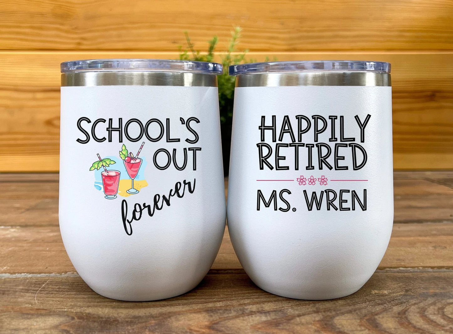 Personalized Teacher Tumbler Teacher Retirement Gift Schools Out Forever